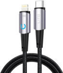 Lito - Adatkábel (LD10) - Type-C -ről Lightning gyors töltés 30W, LED-del, 1, 2m - Fekete