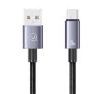 USAMS adatkábel (USB - Type-C, 100W, gyorstöltő, 120cm, cipőfűző) SÖTÉTSZÜRKE (SJ663USB01) (SJ663USB01)
