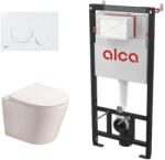 Fluminia Set complet vas WC suspendat Fluminia, Clementina, Alb, cu rezervor Alca si clapeta alba (AM101+M670+G5330WH)
