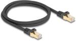Delock RJ45 cablu de rețea cu manta împletită Cat. 6A S/FTP de la mascul la mascul 1 m negru
