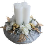  Kézzel Készített Arany-Ezüst Adventi Gyertyatartó - 38 cm