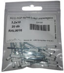  EcoPop Nit pop deschis cu cap D 3, 2x10 RAL9016 (20 buc) (ZIP703)