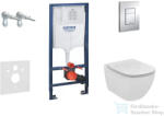GROHE Rapid SL falra szerelhető WC szett, Ideal Standard Tesi Aquablade WC soft close ülőkével, Skate Cosmopolitan króm nyomólappal 38528SET-KU (38528SET-KU)