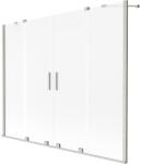 Mexen Mexen, Mexen Velar Duo 2 szárnyú eltolható kádparaván 190 x 150 cm, fagyos, szálcsiszolt nikkel - 896-190-000-32-97 (896-190-000-32-97)