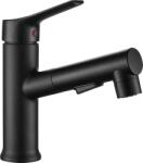 Kuchinox Fonte, mosdócsaptelep kihúzható zuhanyfejjel, matt fekete, LAV-BQT_729D (LAV-BQT_729D)
