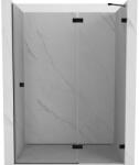 Mexen Mexen, Mexen Lunar jobbos zsanéros zuhanyajtó 130 cm, átlátszó, fekete - 834-130-000-70-00-P (834-130-000-70-00-P)