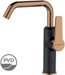 Kuchinox Alanis, mosdócsaptelep L alakú kifolyóval, h-235, fekete-rózsa arany, LAV-BQI_825D (LAV-BQI_825D)