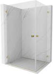 Mexen Lunar-B Duo, csuklós zuhany 90 x 70 cm, 8 mm átlátszó üveg, arany profil, 832-090L-070P-50-00 (832-090L-070P-50-00)