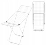 Erga Model 101, ruhaszárító 177x54x91 cm, fehér, ERG-SEP-10SUSSTMOD101 (ERG-SEP-10SUSSTMOD101) Ruhaszárító