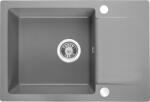 Kuchinox Celebes, 1 rekeszes gránit mosogató 650x440x185mm rövid csepegtetővel, szürke, LAV-SBL_513T (LAV-SBL_513T)