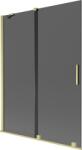 Mexen Velar, 2 szárnyas eltolható kádparaván 130 x 150 cm, 8mm szürke üveg, arany matt, 896-130-000-41-55 (896-130-000-41-55)