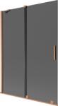 Mexen Velar, 2 szárnyas eltolható kádparaván 130 x 150 cm, 8mm szürke üveg, rézmatt, 896-130-000-41-65 (896-130-000-41-65)