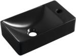 SAPHO Sapho, KIS kerámia mosogató 38x22cm, csapnyílás jobb oldalon, fekete matt, MGT3822B (MGT3822B)