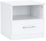 Leziter Nightstand Miami 1 sertar 40x40 cm alb-alb (LMESZ1F40FF)
