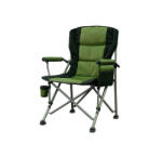 Leziter Scaun de pescuit Leziter Comfort Plus cu cotieră și suport pentru pahare verde (YF-02-GREEN)