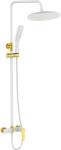 Kuchinox Alanis, zuhanyszett kézi- és fejzuhannyal, fehér-arany fényes felülettel, LAV-PQI_W0OB (LAV-PQI_W0OB)