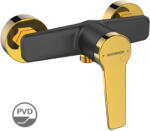 Kuchinox Alanis, fali zuhanycsaptelep, fekete-arany fényes, LAV-BQI_740G (LAV-BQI_740G)