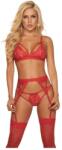 Mapalé - harisnyatartós fehérnemű szett (piros) - sexshopcenter - 17 990 Ft