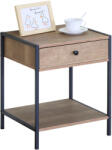 Intenso Home kisasztal / éjjeliszekrény fiókkal 40 x 40cm fém lábbal modern tölgy színben hálószobába nappaliba | Masszív fém váz (INT-CTG404050)
