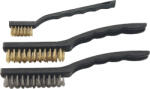 Extol craft drótkefe klt. , 3 db: réz- és rozsdamentes acél szál; 3×7 sor, 180mm, 3×12 sor, 220mm, műanyag nyél (1848)