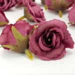  Fodros mini rózsafej, mályva. Mérete: 4 cm. Az ár egy darabra vonatkozik