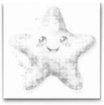  PontPöttyöző - Vidám tengeri csillag Méret: 30x30cm, Keretezés: Keret nélkül (csak a vászon), Szín: Kék