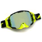 Asix Ochelari cross atv enduro, Asix AS3, lentila albastra, culoare rama lime negru mat (KAI-914) - mxenduro