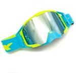 Asix Ochelari cross atv enduro, Asix AS3, lentila albastra, culoare rama lime albastru mat (KAI-915) - mxenduro