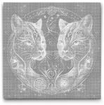  PontPöttyöző - Asztrológiai macskák Méret: 50x50cm, Keretezés: Műanyagtáblával, Szín: Kék