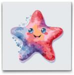  Festés számok szerint - Vidám tengeri csillag Méret: 30x30cm, Keretezés: Műanyagtáblával