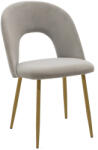 FDY Scaun Bucatarie/Dining Hannah Catifea Gri , Picioare Metalice Finisaj Lemn
