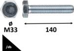 FARMER Hatlapfejű Tövig Menetes Csavar 8.8 Horganyzott Din933 M33x140 /db