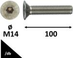  Süllyeszett Fejű Belsőkulcsnyílású Csavar 8.8 Horg. Din7991 M14x100 /db