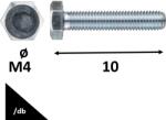 FARMER Hatlapfejű Tövig Menetes Csavar 8.8 Horganyzott Din933 M4x10 /db