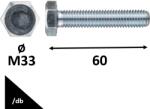FARMER Hatlapfejű Tövig Menetes Csavar 8.8 Horganyzott Din933 M33x60 /db