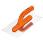 NEO 50-203 Acél Simító, Fogazott, Rozsdamentes, 270x125mm, 8x8x8mm, Műanyag Mark