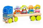 Cubika Fa kamion autószállító utánfutóval - 32 cm 44744