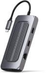 Satechi Aluminium USB-C Multiport MX Adapter, Dual 4K HDMI 60Hz/30Hz, USB-C PD 100W, Ethernet, 1xUSB-C 5Gbps, 2xUSB-A 3.0, Micro/SD, 3.5mm audio, Űrszürke (ST-UCMXAM)