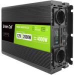 GREEN CELL KFZ Spannungswandler Power Inverter 12V > 230V 2000W/4000W USB/2x Steckdose/Display Black (INVGC12P2000LCD)