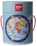 APLI Puzzle, kör alakú, 48 darabos, Kids 'Circular Puzzle', világtérkép (LCA18201) (LCA18201)
