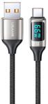 USAMS U78 USB-C gyorstöltő kábel 1, 2 m LED kijelzővel 6A fehér (US-SJ544)