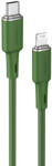 ACEFAST C2-01 MFI USB Type C - Lightning kábel 1, 2m 30W 3A olivazöld