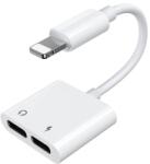 JOYROOM Lightning - 2x Lightning elosztó adapter fejhallgató és töltő csatlakozónak fehér (S-Y104)