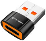 Techsuit Telefonhoz való OTG Adapter - Techsuit HyperPort (A7) - Type-C Női csatlakozó USB3.0 Férfi csatlakozóra, 5Gbps, 10A Átalakító - Fekete / Narancssárga