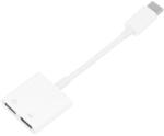 AUX 2 az 1-ben adapter Type C (apa) - Type C (anya) / Type C (anya) BOX fehér [DAC]