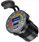 AVC Beépíthető autós USB töltő voltmérővel (49459)