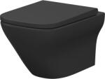 Cersanit Larga vas wc cu capac soft-close agăţat fără margine antracit mat S701-611 (S701611)