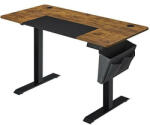 SONGMICS Elektromosan állítható íróasztal komplett, rusztikus barna 140x60x72-120cm - pepita