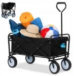  Kocsi Összecsukható Szállító, zsebekkel, megerősített, fekete, 70kg-ig terhelhető (Caro AQS-CAR001)