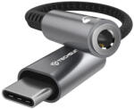  Techsuit - Prémium Kábel Adapter SonicPiX (AC14) - Type-C to 3.5mm Jack, 3A, DAC Chip, Alumínium, Digitális Dekóder - Szürke - studioeszkozok